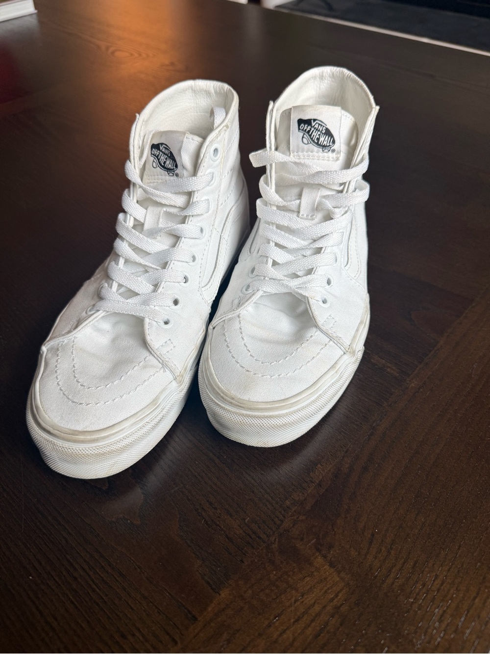Vans White Canvas High-Top Sneakers